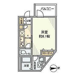 ＪＹＵＭＯＫＵ尾久 2階1Kの間取り