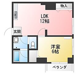 ガーデンハイツ小木曽 4階2DKの間取り