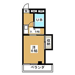 紫水館 1Kの間取図画像
