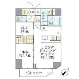 アジールコート町屋 2LDKの間取図画像