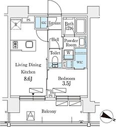 シーズンフラッツ町屋 1LDKの間取図画像