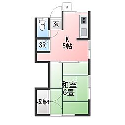 K.ハウス 1DKの間取図画像