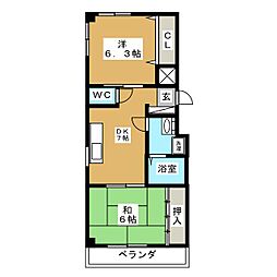 ドエル永山 2DKの間取図画像