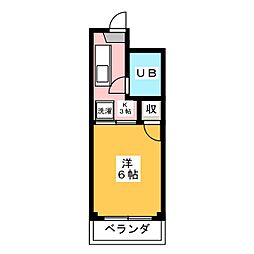 エステートリズムB.L.D 1Kの間取図画像