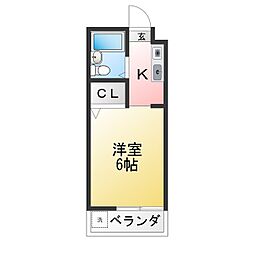 ベルトピア荒川2-B 1Kの間取図画像