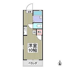 アネックスK-1 1Kの間取図画像