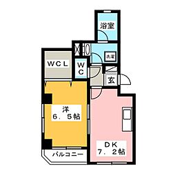 ソフィア-K 1DKの間取図画像