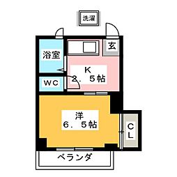 松本コーポ 1Kの間取図画像