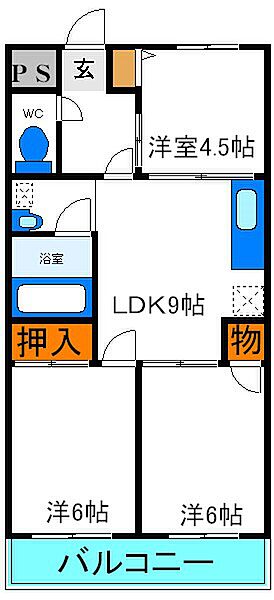 スリーエスマンション ｜大阪府吹田市豊津町(賃貸マンション3LDK・2階・54.00㎡)の写真 その2