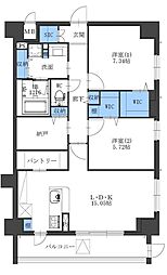 Osaka Metro御堂筋線 江坂駅 徒歩10分の賃貸マンション 2階2SLDKの間取り