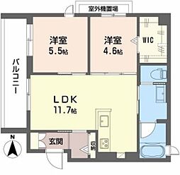 Light　villa　江坂 4階2LDKの間取り