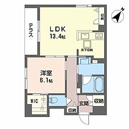 阪急京都本線 正雀駅 徒歩3分の賃貸マンション 1階1LDKの間取り