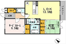 SUNSQUARE千里万博 2LDKの間取図画像