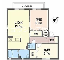 シャーメゾンティエラD棟 2LDKの間取図画像