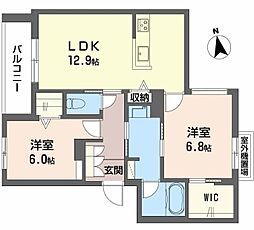 シャーメゾン セレッソ中桜塚 2LDKの間取図画像