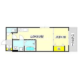カーサ南吹田 1LDKの間取図画像