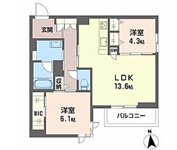 セレンディピティ　アトレ 2階2LDKの間取り