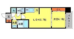 セレニテ本町エコート 1LDKの間取図画像