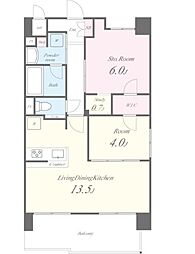 Fujiman南森町 2LDKの間取図画像