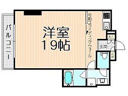エスティメゾン ワンルームの間取図画像