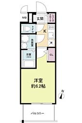 エスリードRESIDENCE大阪福島CITYWEST 1Kの間取図画像