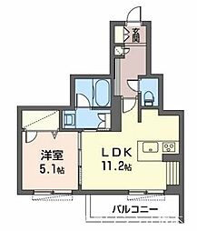 ハウオリ江坂 3階1LDKの間取り