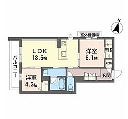 ラ・メゾン・ボナール 2LDKの間取図画像