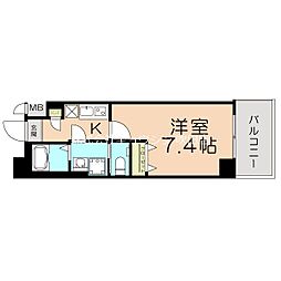 ワコーレヴィータ吹田高浜 1Kの間取図画像