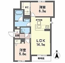 大阪府豊中市庄内幸町１丁目（賃貸マンション2LDK・1階・60.24㎡） その2