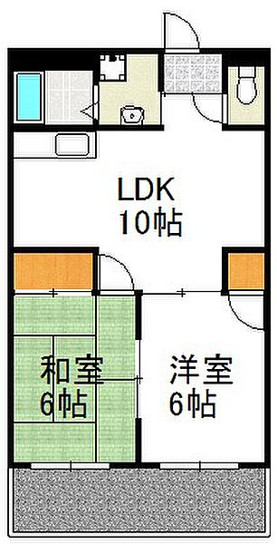 小松原マンション 106｜大阪府大阪市淀川区西三国１丁目(賃貸マンション2LDK・1階・50.00㎡)の写真 その2