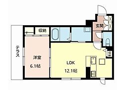 Osaka Metro御堂筋線 江坂駅 徒歩14分の賃貸マンション 1階1LDKの間取り