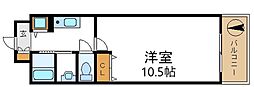 エクセレント21 1Kの間取図画像