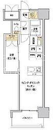 ソビリオンメゾン新大阪 1LDKの間取図画像