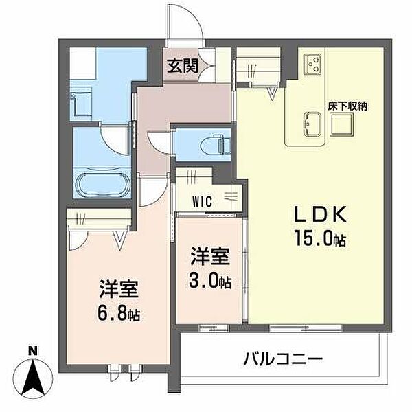 ヒノパルク ｜大阪府池田市石橋１丁目(賃貸マンション2LDK・1階・60.26㎡)の写真 その2