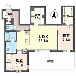 ジョフリエル 2LDKの間取図画像