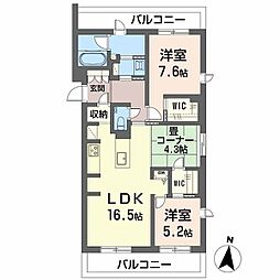 ジョフリエル 2LDKの間取図画像