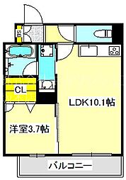 テラスクラーヴス 1LDKの間取図画像