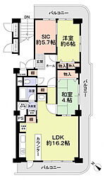 グリーンヒル北野田 2LDKの間取図画像