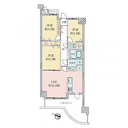 インテリジェントシティ 3LDKの間取り