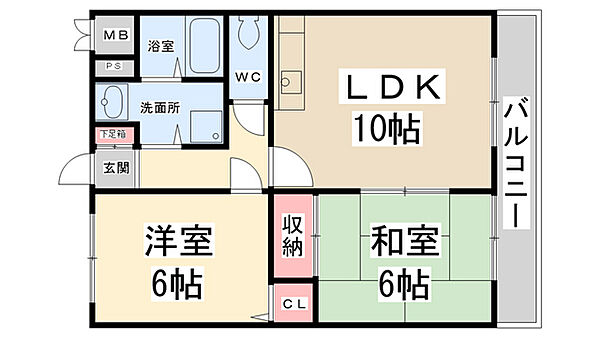 エミネンス丸の内Ｂ棟 ｜兵庫県川西市丸の内町(賃貸マンション2LDK・2階・46.00㎡)の写真 その2