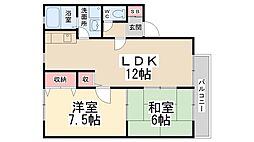 マイルドコート 2LDKの間取図画像