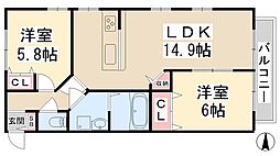 間取図画像 2LDK