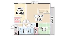 アイエヌ南花屋敷 2LDKの間取図画像