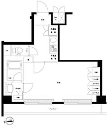 ルーブル浜田山 4階1Kの間取り