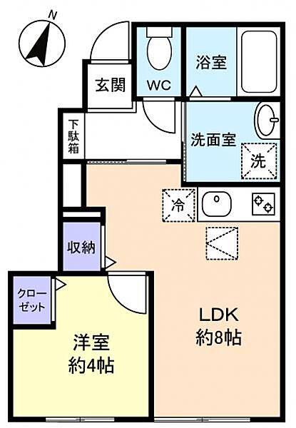 チヨミール ｜千葉県船橋市滝台町(賃貸アパート1LDK・1階・32.18㎡)の写真 その4