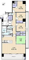 アルファグランデ八千代中央ガーデンサイト棟 4LDKの間取図画像