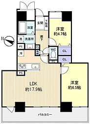 カムザ・スクエア八千代緑が丘タワーズ 2LDKの間取り