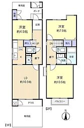 タウンハウス高津2号棟 3LDKの間取図画像