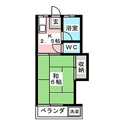 コーポ島村 1Kの間取図画像