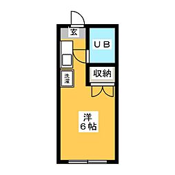 コーポ小川 1階ワンルームの間取り